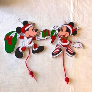 Mickey and Minnie wood Ornaments
